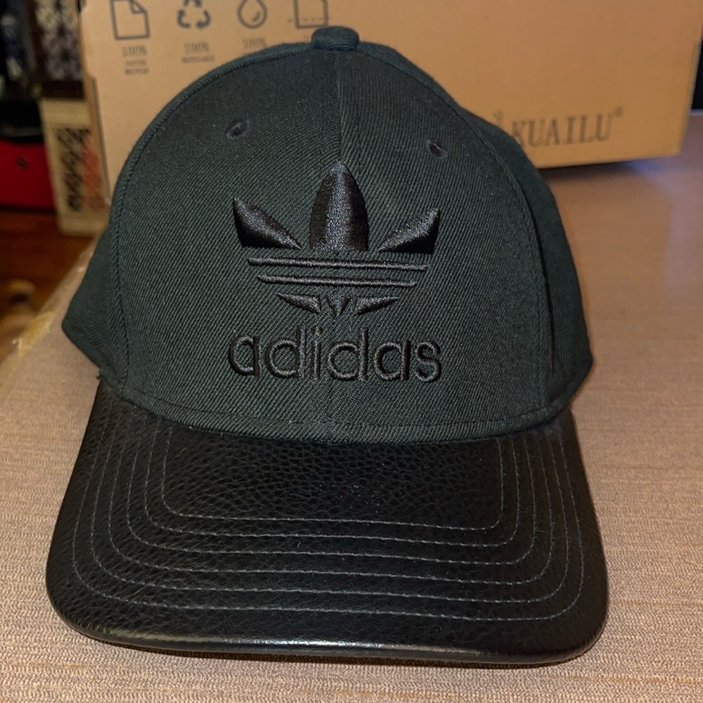 Adidas Snap-back Baseball Cap Leather Bill